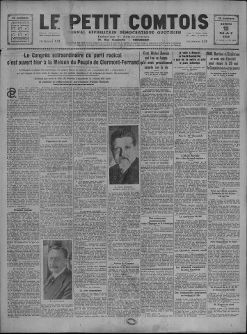 12/05/1934 - Le petit comtois [Texte imprimé] : journal républicain démocratique quotidien