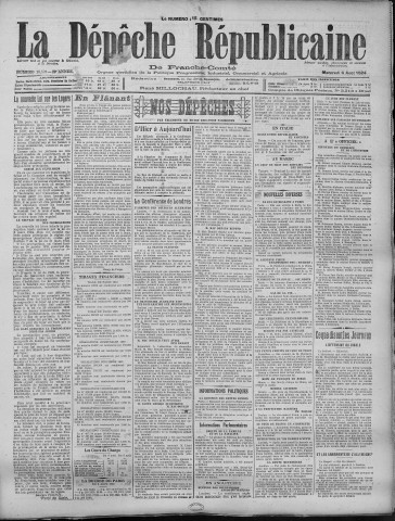 06/08/1924 - La Dépêche républicaine de Franche-Comté [Texte imprimé]