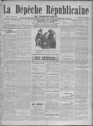 05/04/1908 - La Dépêche républicaine de Franche-Comté [Texte imprimé]