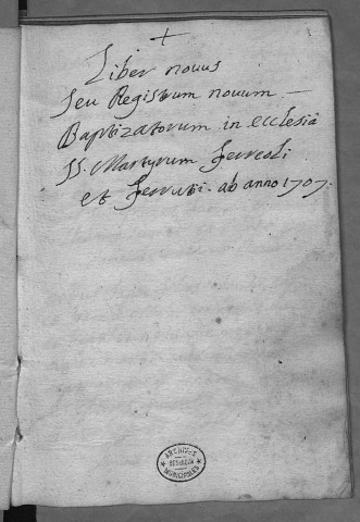 Paroisse de Saint Ferjeux : baptêmes (naissances) (17 mars 1707 - 12 juillet 1712)
