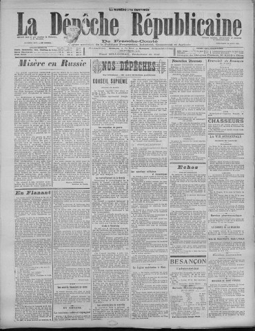 14/08/1921 - La Dépêche républicaine de Franche-Comté [Texte imprimé]