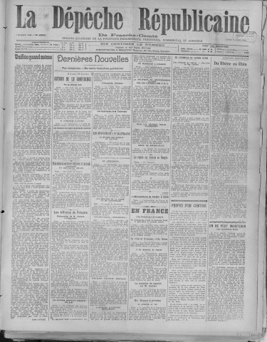 07/04/1919 - La Dépêche républicaine de Franche-Comté [Texte imprimé]