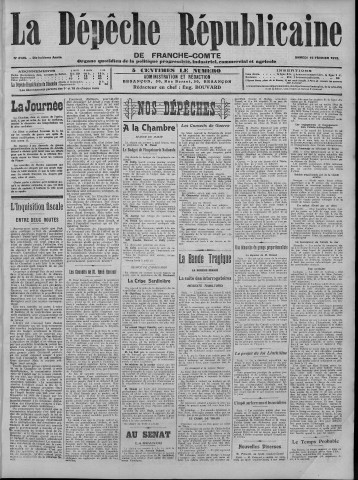 15/02/1913 - La Dépêche républicaine de Franche-Comté [Texte imprimé]