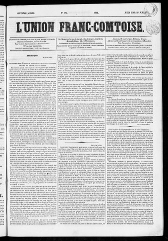 29/07/1852 - L'Union franc-comtoise [Texte imprimé]