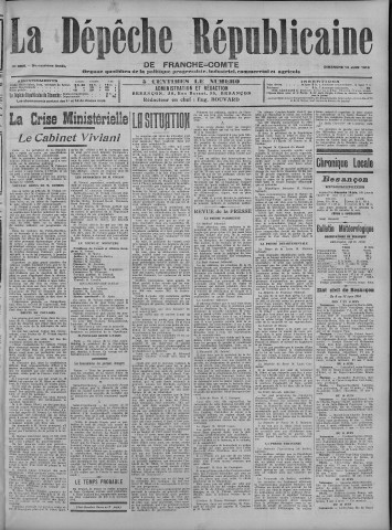14/06/1914 - La Dépêche républicaine de Franche-Comté [Texte imprimé]