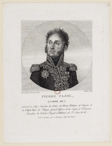 Pierre Pajol (Comte de) Général en chef... / Dessiné d'après nature par Camoin, gravé par Baudran