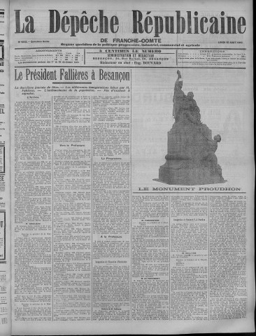 15/08/1910 - La Dépêche républicaine de Franche-Comté [Texte imprimé]