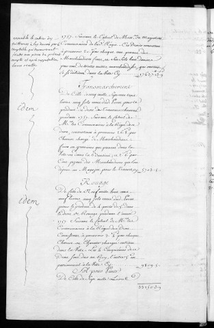 Comptes de la Ville de Besançon, recettes et dépenses, Compte de Pierre François Garnier (1757)