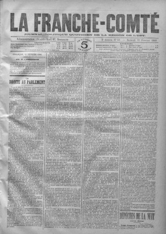 11/02/1888 - La Franche-Comté : journal politique de la région de l'Est