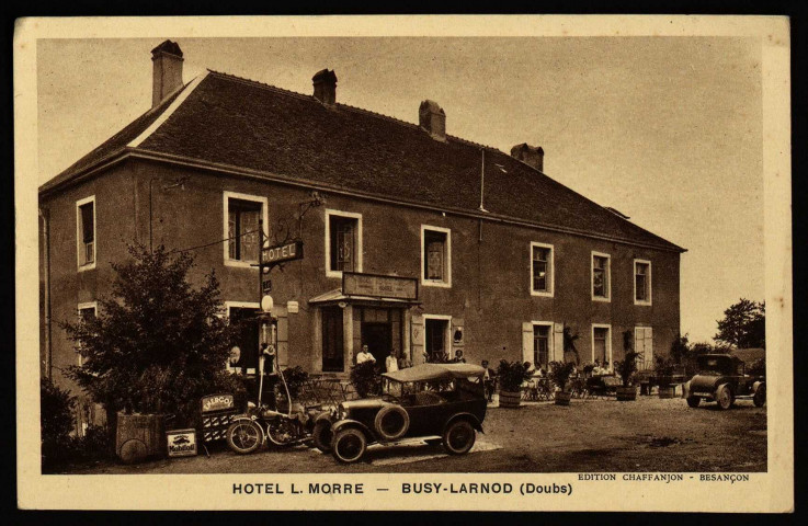 Doubs - Hotel L. MORRE - Busy-Larnod (Doubs). [image fixe] , Mulhouse ; Besançon : Braun & Cie : Edition Chaffanjon, 1930/1940