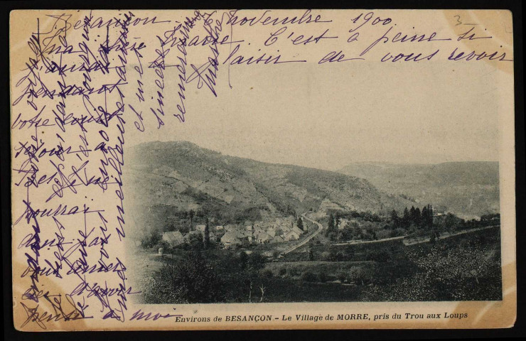 Environs de Besançon - Le Village de Morre, pris du Trou aux Loups [image fixe] 1897/1900