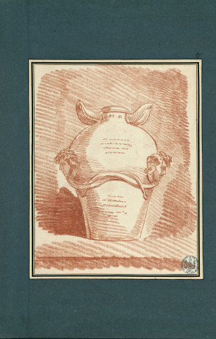 17 - Vase orné de deux visages , [Rome], [1760-1761]