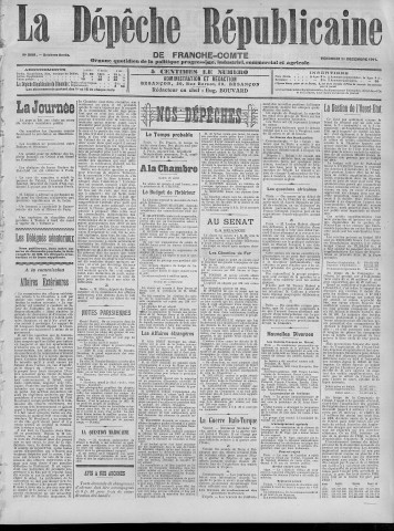 01/12/1911 - La Dépêche républicaine de Franche-Comté [Texte imprimé]