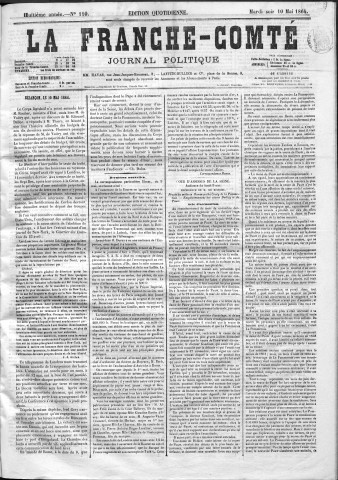 10/05/1864 - La Franche-Comté : organe politique des départements de l'Est
