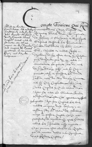 Comptes de la Ville de Besançon, recettes et dépenses, Compte de François Morel (1er juin 1649 - 31 mai 1650)
