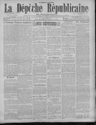 21/08/1921 - La Dépêche républicaine de Franche-Comté [Texte imprimé]