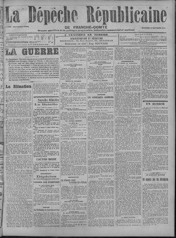 16/10/1914 - La Dépêche républicaine de Franche-Comté [Texte imprimé]