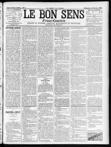 04/02/1906 - Organe du progrès agricole, économique et industriel, paraissant le dimanche [Texte imprimé] / . I
