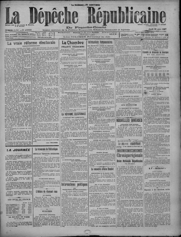 30/06/1927 - La Dépêche républicaine de Franche-Comté [Texte imprimé]