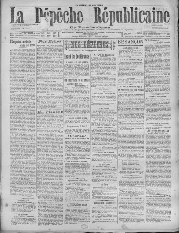21/02/1921 - La Dépêche républicaine de Franche-Comté [Texte imprimé]