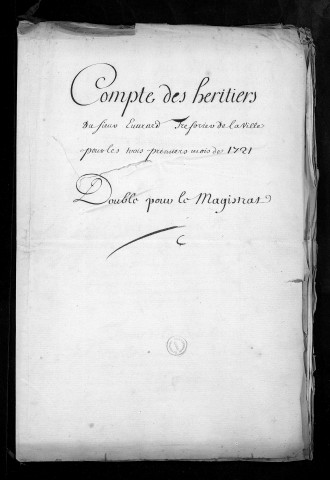 Comptes de la Ville de Besançon, recettes et dépenses, Compte de Claude Ignace François Pierre (1721)