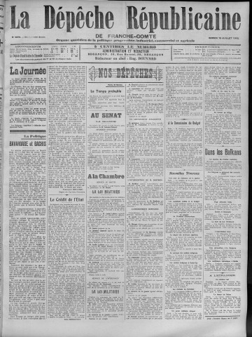 19/07/1913 - La Dépêche républicaine de Franche-Comté [Texte imprimé]