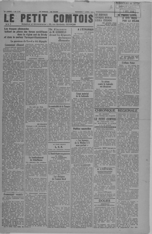 07/04/1944 - Le petit comtois [Texte imprimé] : journal républicain démocratique quotidien