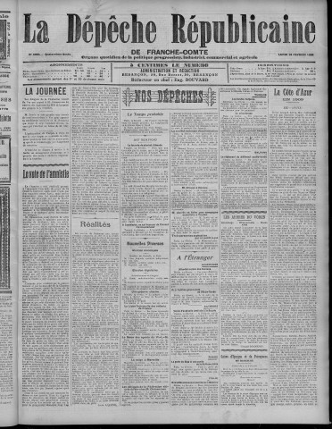 15/02/1909 - La Dépêche républicaine de Franche-Comté [Texte imprimé]