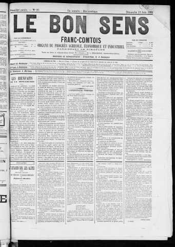 13/06/1886 - Organe du progrès agricole, économique et industriel, paraissant le dimanche [Texte imprimé] / . I