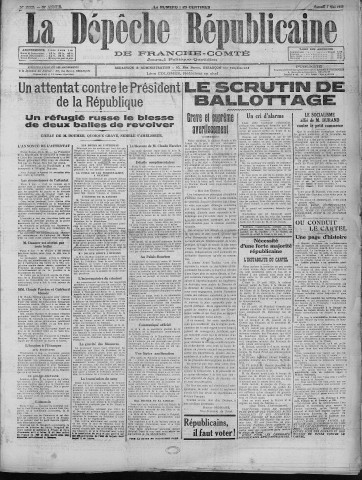 07/05/1932 - La Dépêche républicaine de Franche-Comté [Texte imprimé]