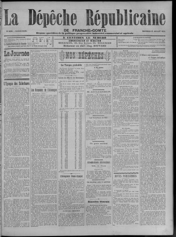 21/07/1911 - La Dépêche républicaine de Franche-Comté [Texte imprimé]