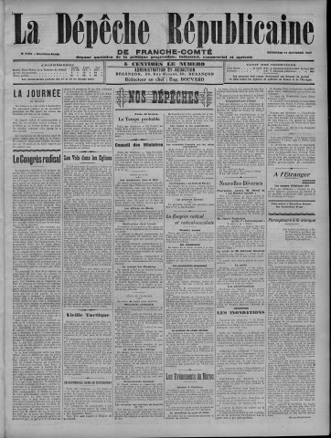 11/10/1907 - La Dépêche républicaine de Franche-Comté [Texte imprimé]