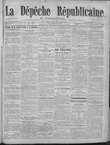 19/02/1919 - La Dépêche républicaine de Franche-Comté [Texte imprimé]