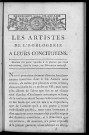 Les Artistes de l'horlogerie à leurs concitoyens