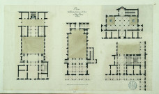 Plans de vestibules, d'escaliers et de cours de différents palais de Turin / Pierre-Adrien Pâris , [S.l.] : [P.-A. Pâris], [1700-1800]