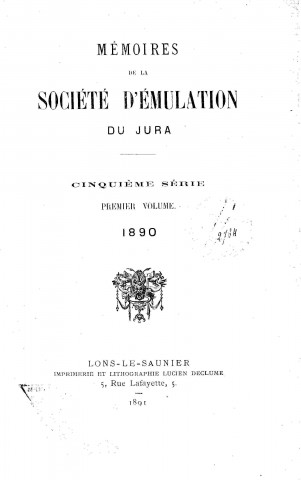 01/01/1890 - Mémoires de la Société d'émulation du Jura [Texte imprimé]