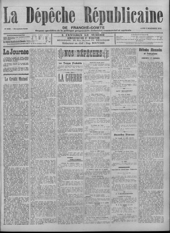 04/11/1912 - La Dépêche républicaine de Franche-Comté [Texte imprimé]