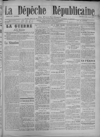 07/09/1917 - La Dépêche républicaine de Franche-Comté [Texte imprimé]