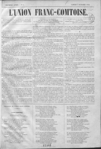 03/10/1846 - L'Union franc-comtoise [Texte imprimé]