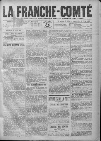 23/06/1889 - La Franche-Comté : journal politique de la région de l'Est