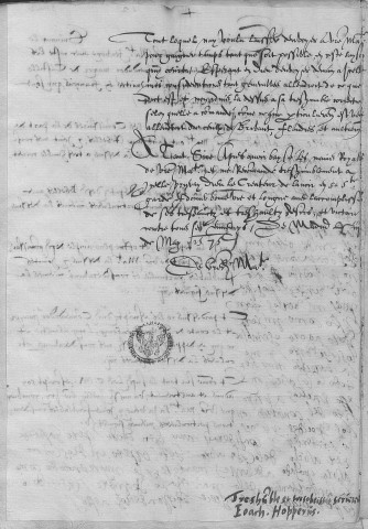 Ms Granvelle 80 - « Lettres de Joachim Hopperus, apostillées de la main de Philippe second... Tome V. » (3 mai 1575-1576)