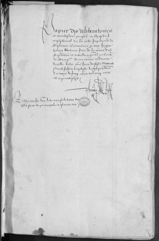 Registre des délibérations municipales 24 juin 1557 - 31 décembre 1561
Hugues Henry, secrétaire