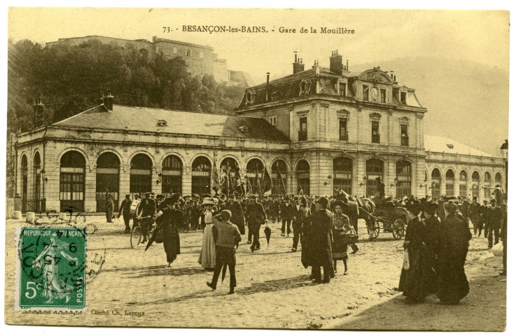Besançon-les-Bains - Gare de la Mouillère [image fixe] , Besancon : Collection artistique. Cliché Ch. Leroux, 1910/1914