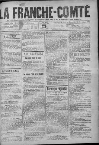 12/11/1890 - La Franche-Comté : journal politique de la région de l'Est