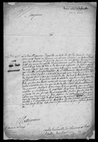 Ms Z 601 - Jean Mairet. Lettre au Parlement de Dole. Paris. 18 septembre 1648.