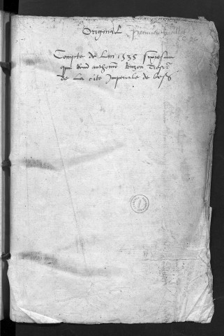 Comptes de la Ville de Besançon, recettes et dépenses, Compte de Antoine Buzon (1er janvier - 31 décembre 1535)