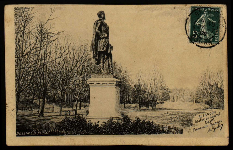 Besançon - Statue du Général Pajol. Promenade Chamars. [image fixe] 1904/1909