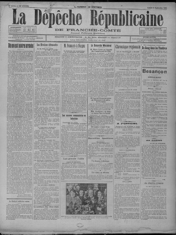 15/09/1930 - La Dépêche républicaine de Franche-Comté [Texte imprimé]