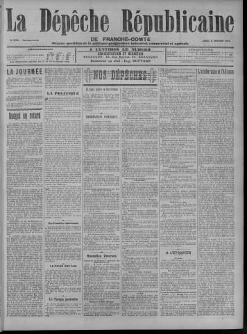 09/02/1911 - La Dépêche républicaine de Franche-Comté [Texte imprimé]
