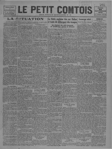 26/09/1940 - Le petit comtois [Texte imprimé] : journal républicain démocratique quotidien